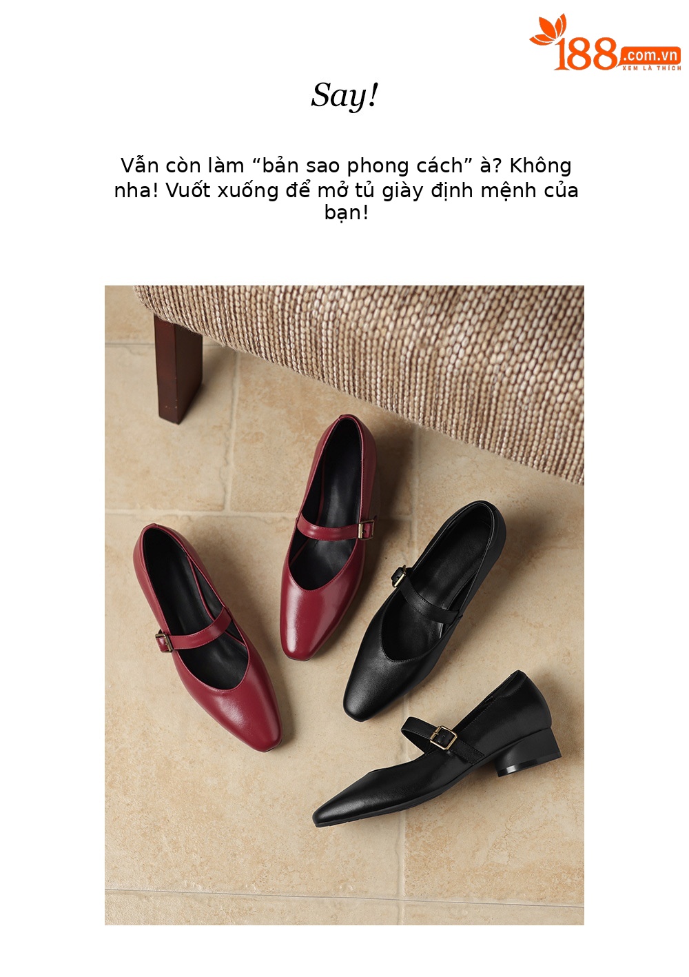 Giày Mary Jane nữ quai ngang khóa cài đế bệt phong cách học sinh — đen chi tiết 3