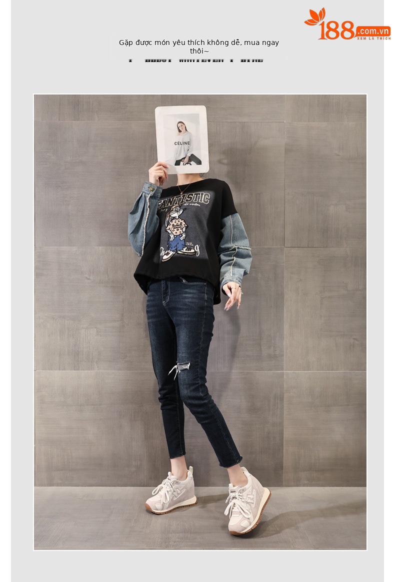 Giày sneaker nữ đế dày tăng chiều cao phong cách thể thao — màu be chi tiết 6