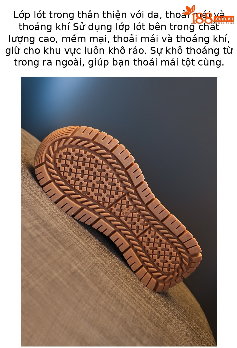 Giày sneaker nữ đế dày tăng chiều cao phong cách Token Forrest đế mềm — màu be chi tiết 8