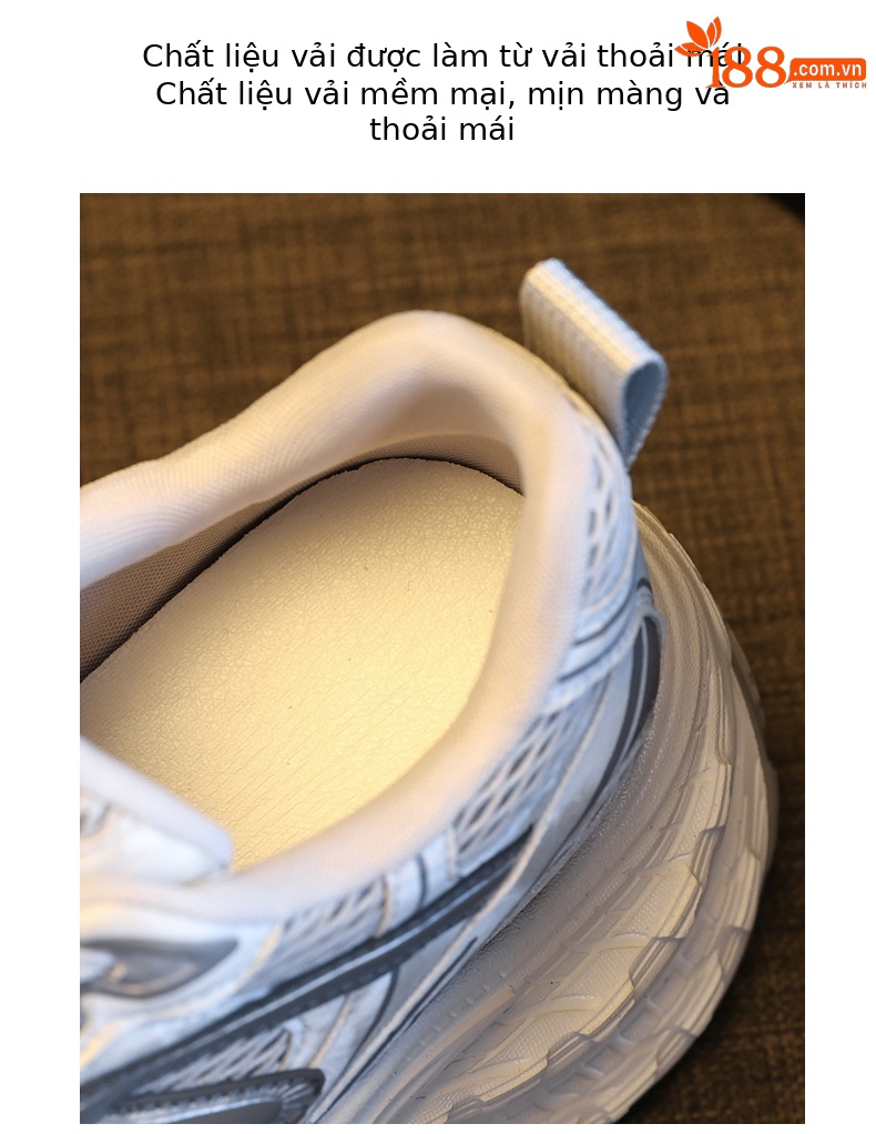 Giày sneaker nữ chunky đế dày lưới thoáng khí, tăng chiều cao — Xám đen chi tiết 8
