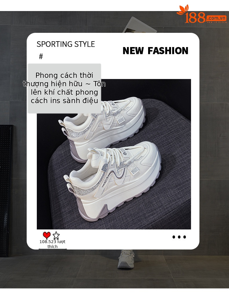 Giày sneaker nữ đế dày phong cách retro cổ điển — 5028 da tím, 5028 da vàng, 5028 da xám, 5028 da đỏ chi tiết 3