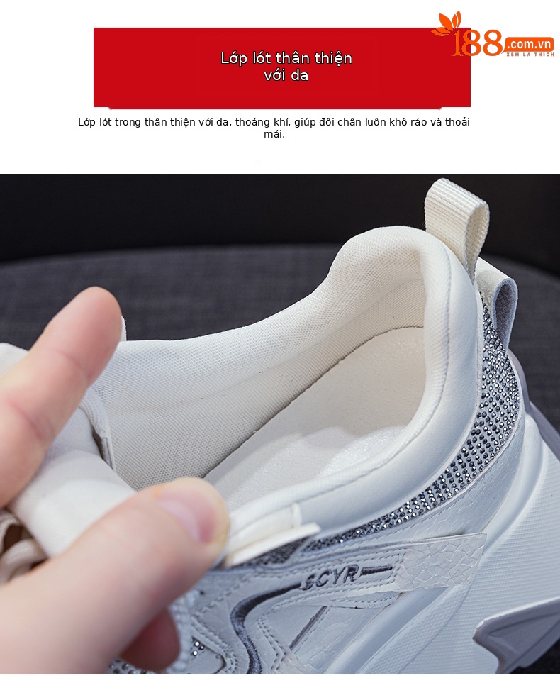 Giày sneaker nữ đế dày phong cách retro cổ điển — 5028 da tím, 5028 da vàng, 5028 da xám, 5028 da đỏ chi tiết 8
