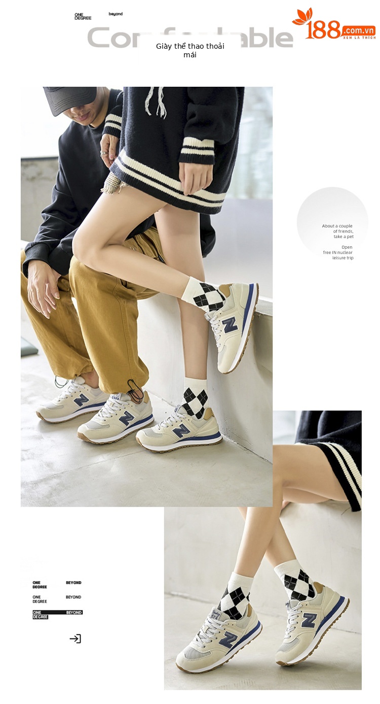 Giày sneaker nam phong cách Balance 574 cổ điển, đế êm thoáng khí — 574 Xanh Hải Quân chi tiết 8