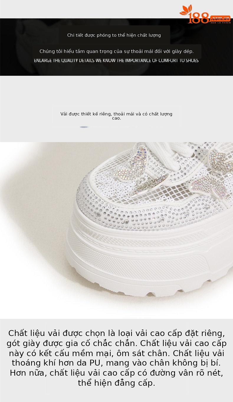 Giày sneaker nữ chunky đế dày trắng phối dây buộc, form thể thao — Trắng, Bạc chi tiết 6