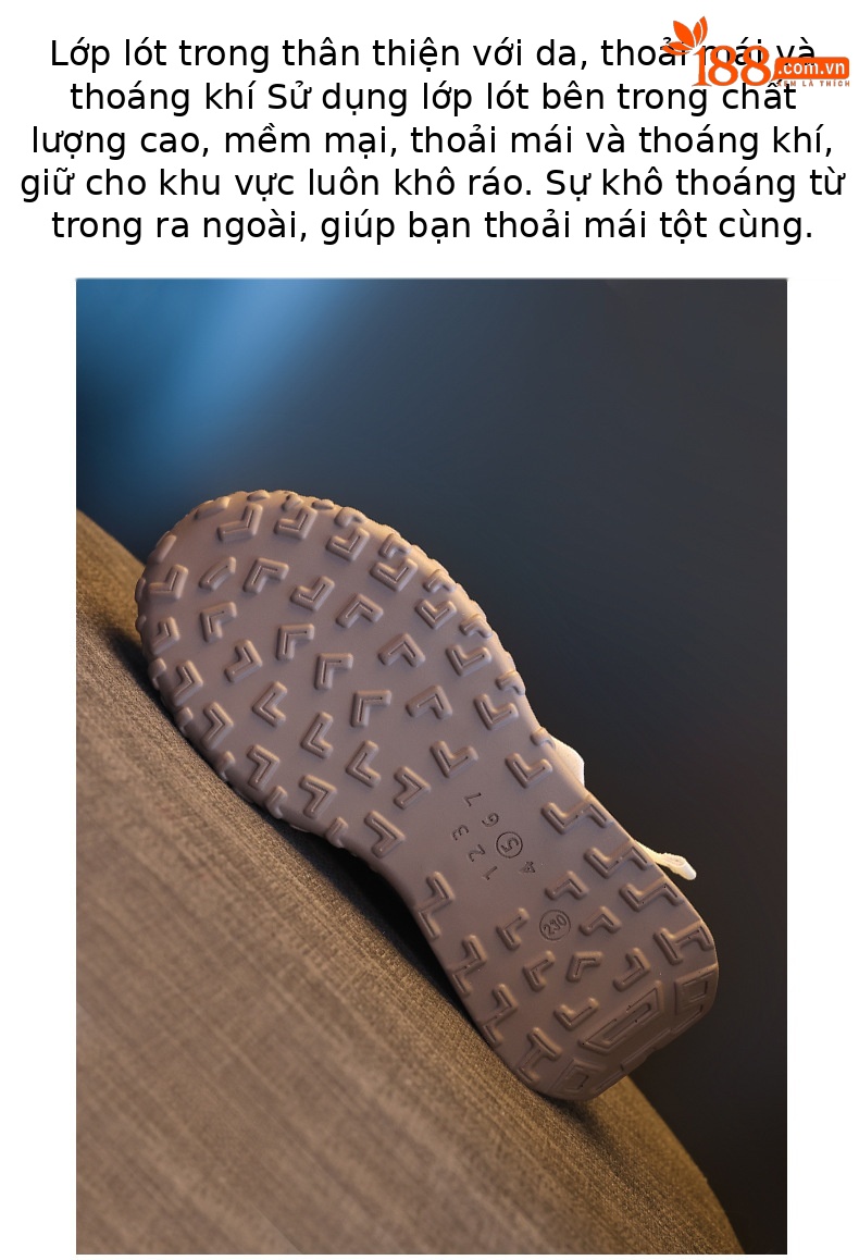 Giày sneaker nữ đế dày tăng chiều cao lưới thoáng khí phong cách thể thao — màu be chi tiết 8