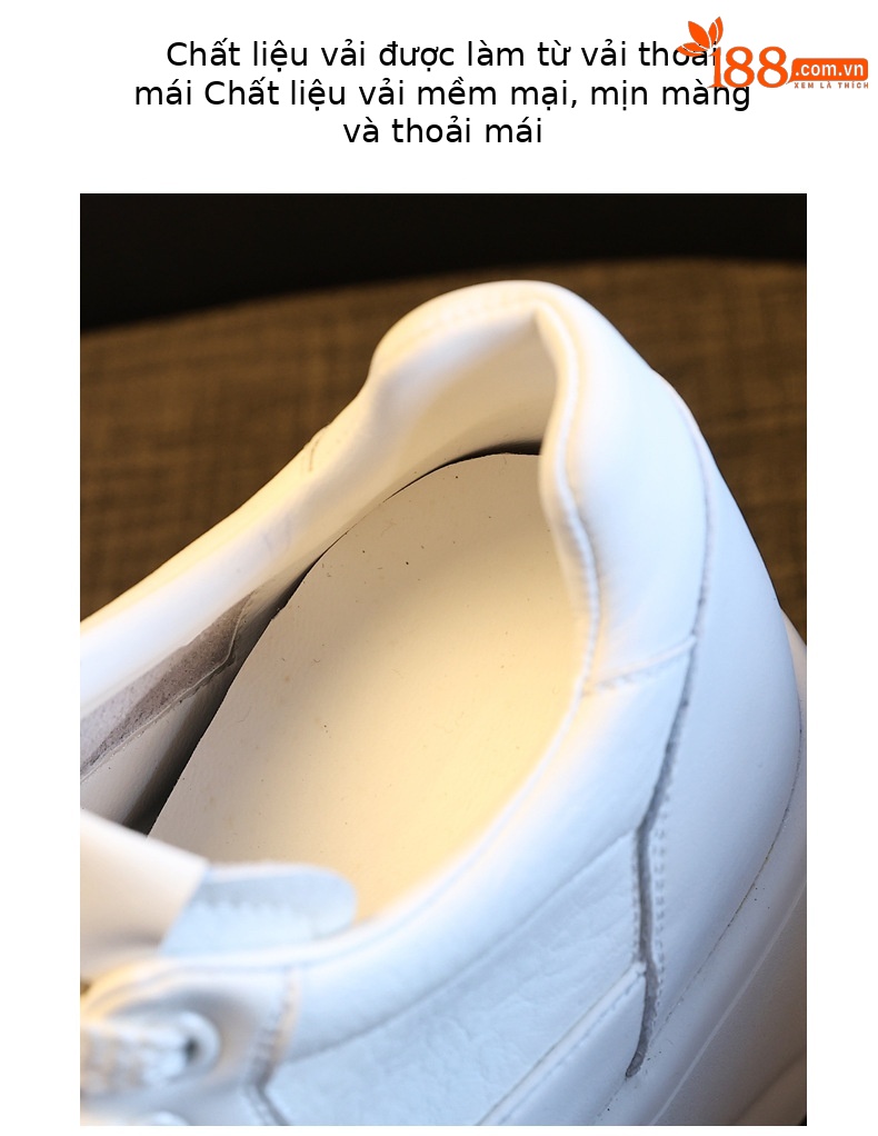 Giày sneaker nữ đế dày tăng chiều cao, mũi đầu to phong cách thể thao — ngọc trai trắng chi tiết 8