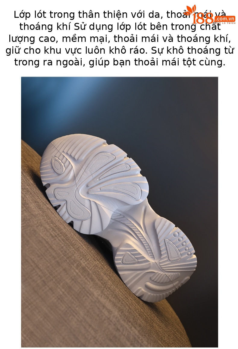 Giày sneaker nữ đế dày tăng chiều cao phong cách thể thao đính đá rhinestone — màu trắng chi tiết 9