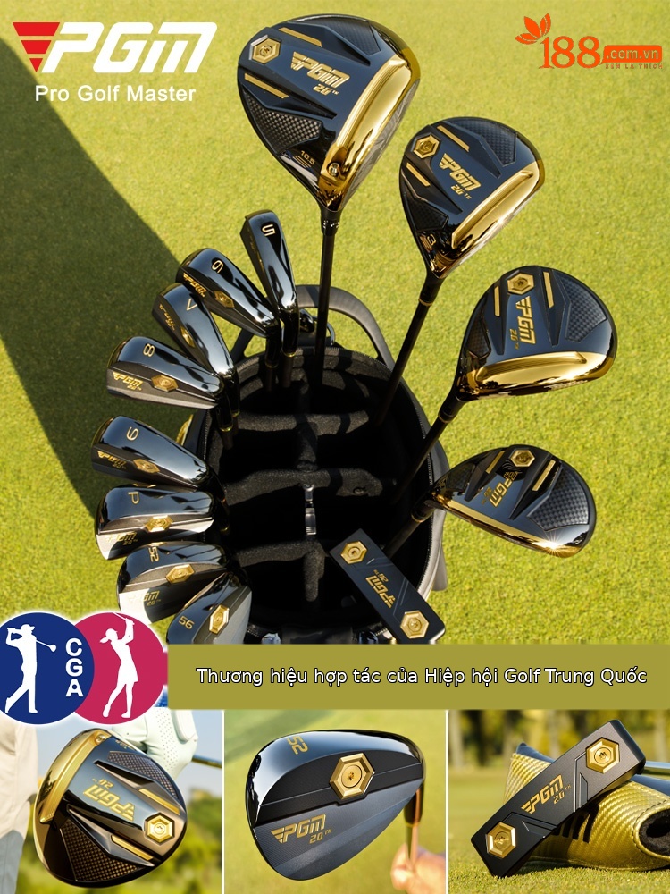 Bộ gậy golf carbon PGM phiên bản giới hạn đen vàng 13 gậy cao cấp kèm túi MTG088 — 【Thân carbon cấp R】13 gậy + túi golf MTG088, 【Thân carbon cấp SR】13 gậy + túi golf MTG088, 【Thân carbon cấp S】13 gậy + túi golf MTG088, 【Thân thép 950 cấp R】13 gậy + túi golf MTG088