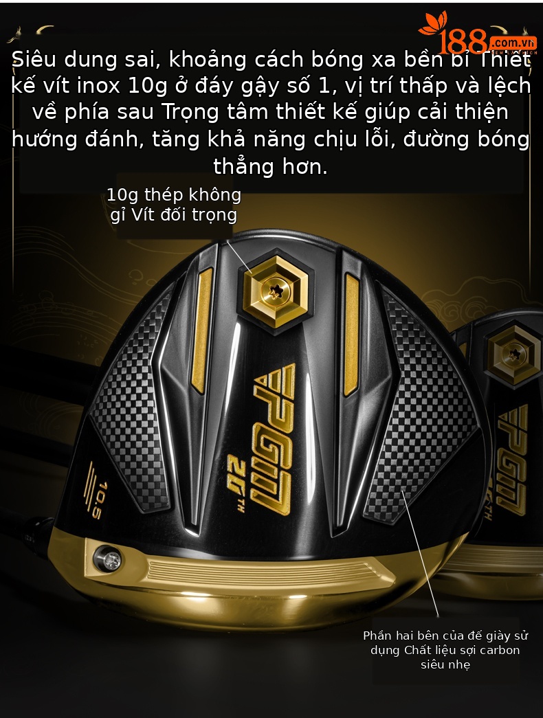 【Thân carbon cấp SR】13 gậy + túi golf MTG088