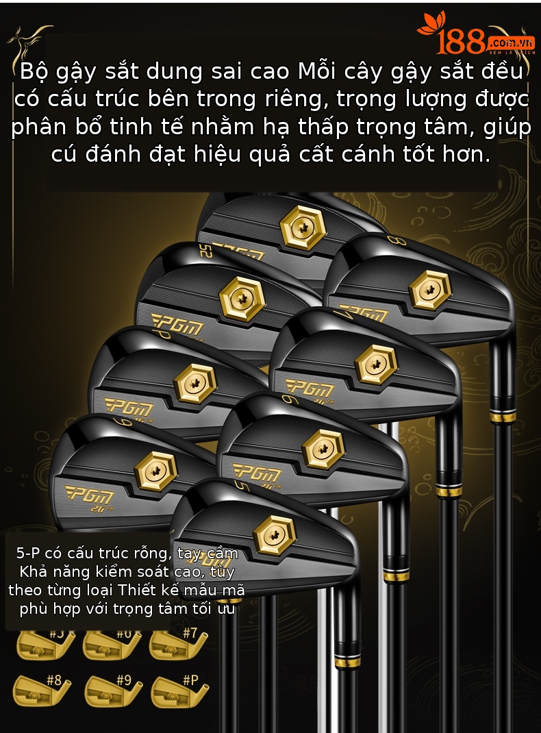 Bộ gậy golf carbon PGM phiên bản giới hạn đen vàng 13 gậy cao cấp kèm túi MTG088 — 【Thân carbon cấp R】13 gậy + túi golf MTG088, 【Thân carbon cấp SR】13 gậy + túi golf MTG088, 【Thân carbon cấp S】13 gậy + túi golf MTG088, 【Thân thép 950 cấp R】13 gậy + túi golf MTG088 chi tiết 9