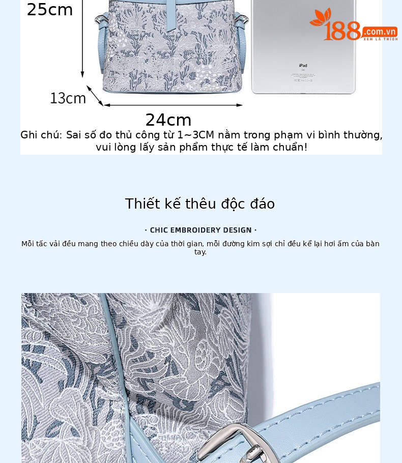 Túi đeo chéo nữ dây xích thiết kế đôi vai thời trang, dung tích lớn đi làm hằng ngày chi tiết 6