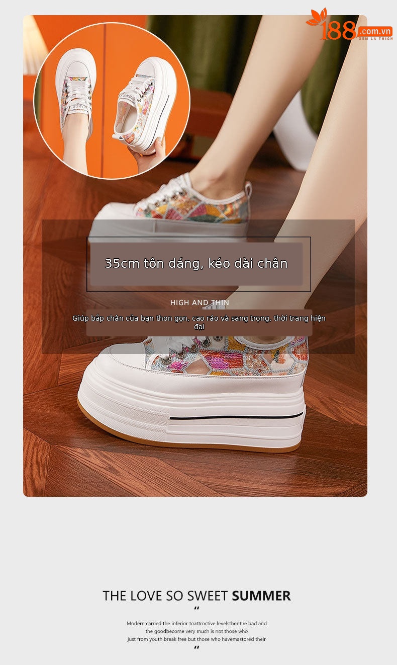 Sandal cao gót nữ hở mũi quai ngang đế dày — Trắng, Bạch kim chi tiết 9