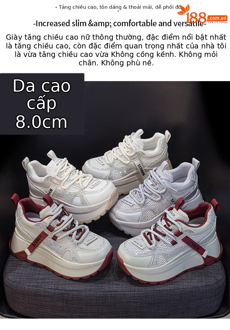 Giày sneaker nữ đế dày phong cách cổ điển phối lưới và da — Vàng lưới 5027-1, Đỏ da 5027, Xám lưới 5027-1, Đỏ lưới 5027-1 chi tiết 2