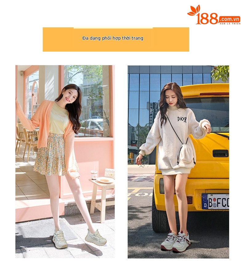 Giày sneaker nữ đế dày phong cách cổ điển phối lưới và da — Vàng lưới 5027-1, Đỏ da 5027, Xám lưới 5027-1, Đỏ lưới 5027-1 chi tiết 6