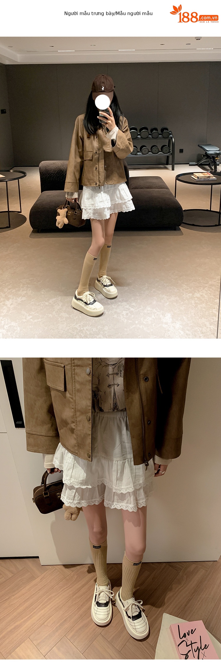 Giày sneaker nữ đế dày da bò phối màu dây buộc phong cách thể thao — màu đen chi tiết 6