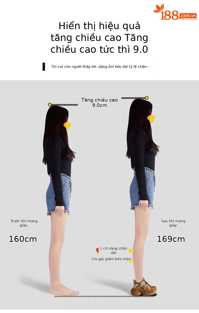 Giày sneaker nữ đế dày tăng chiều cao phong cách daddy — Trà sữa màu chi tiết 4