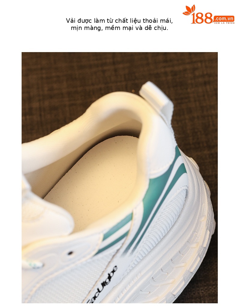 Giày sneaker nữ chunky đế dày lưới thoáng khí, tăng chiều cao bên trong — Xanh lá cây nhạtcolor chi tiết 8