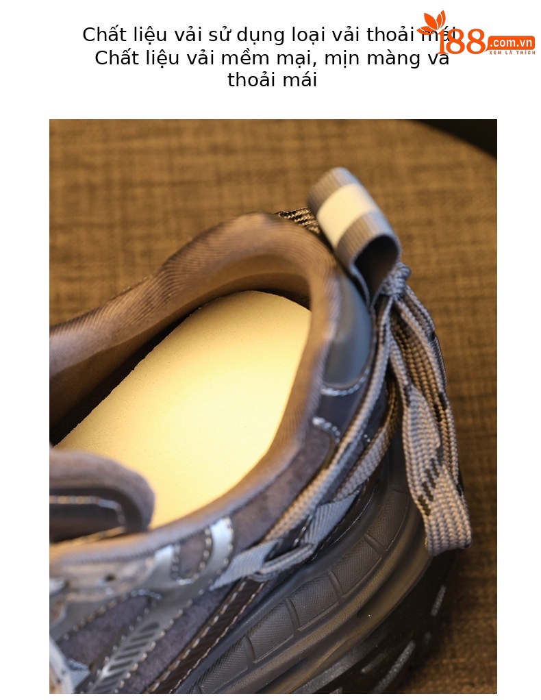 Giày sneaker nữ chunky đế dày tăng chiều cao phong cách thể thao — màu đen chi tiết 8