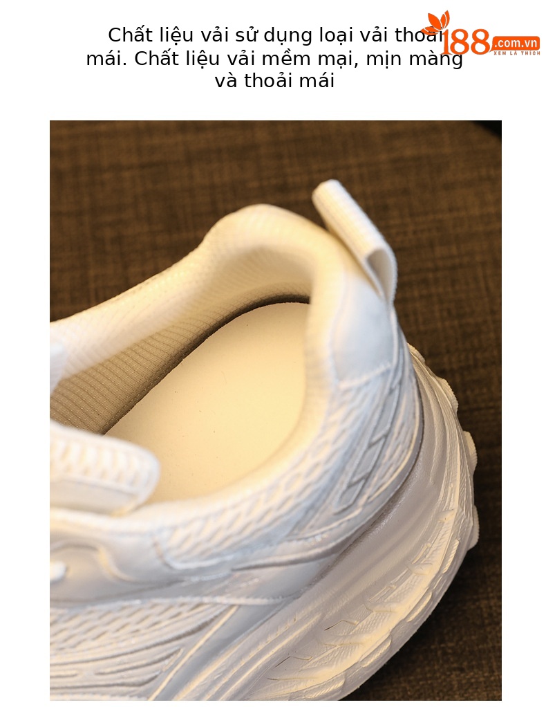 Giày sneaker nữ đế dày tăng chiều cao lưới thoáng khí — màu be chi tiết 6