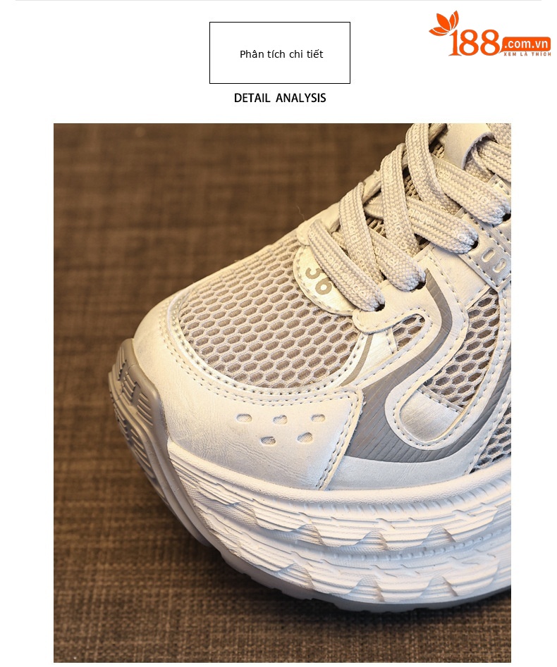 Giày sneaker nữ đế dày tăng chiều cao lưới thoáng khí phong cách thể thao — xanh lam chi tiết 7