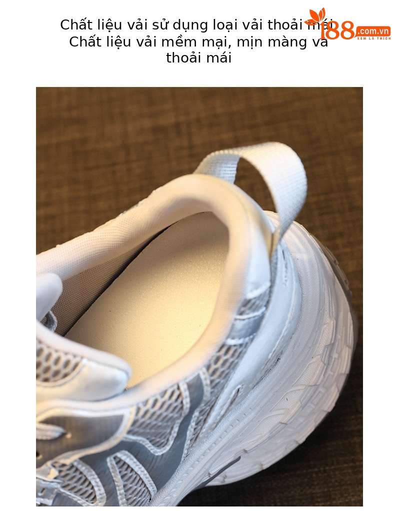 Giày sneaker nữ đế dày tăng chiều cao lưới thoáng khí phong cách thể thao — xanh lam chi tiết 8