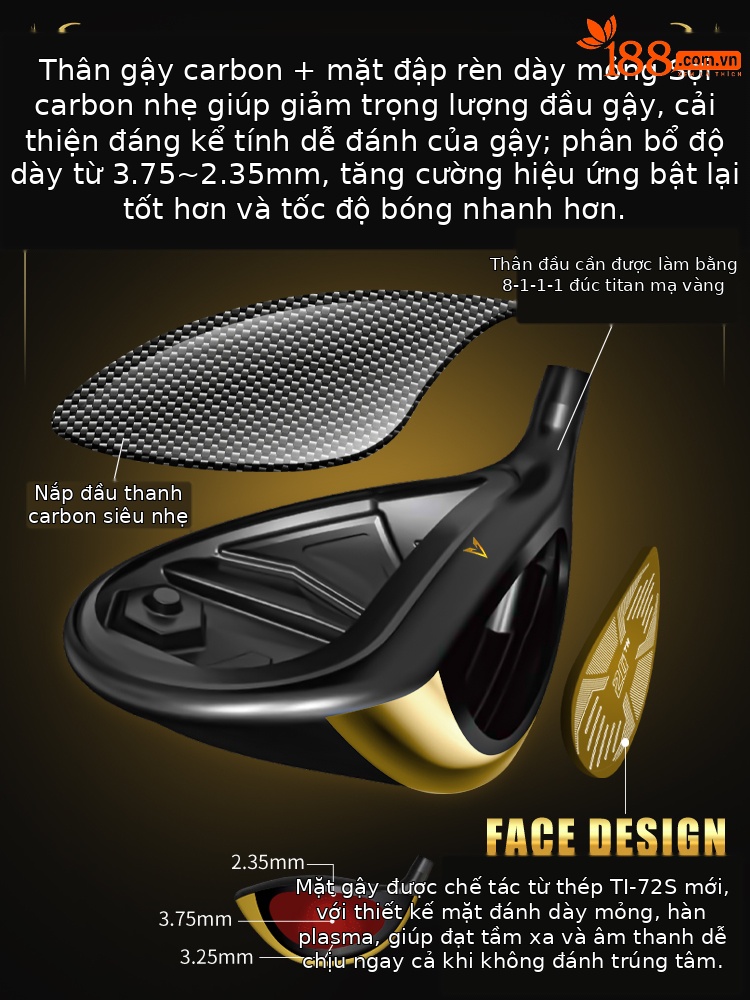 Gậy golf gỗ số 1 PGM-20TH thân carbon, mặt titan đúc đàn hồi cao, tay phải, tặng bao đầu gậy — 【Thân carbon cấp R】Gỗ số 1 màu đen vàng (tặng bao đầu gậy) MG088, 【Thân carbon cấp SR】Gỗ số 1 màu đen vàng (tặng bao đầu gậy) MG088, 【Thân carbon cấp S】Gỗ số 1 màu đen vàng (tặng bao đầu gậy) MG088