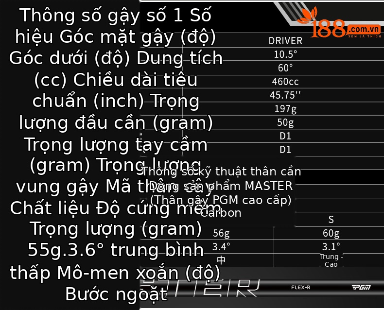 Gậy golf gỗ số 1 PGM-20TH thân carbon, mặt titan đúc đàn hồi cao, tay phải, tặng bao đầu gậy — 【Thân carbon cấp R】Gỗ số 1 màu đen vàng (tặng bao đầu gậy) MG088, 【Thân carbon cấp SR】Gỗ số 1 màu đen vàng (tặng bao đầu gậy) MG088, 【Thân carbon cấp S】Gỗ số 1 màu đen vàng (tặng bao đầu gậy) MG088 chi tiết 6