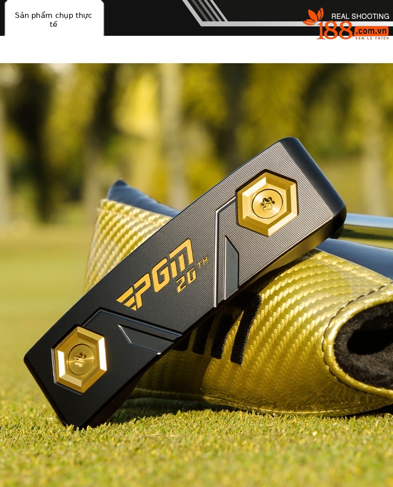 Gậy putter golf PGM-20TH trọng tâm thấp, dung sai cao, dành cho tập luyện — 【Trục thép 950】Gậy putter đen vàng (tặng bao đầu gậy) TUG088 chi tiết 2