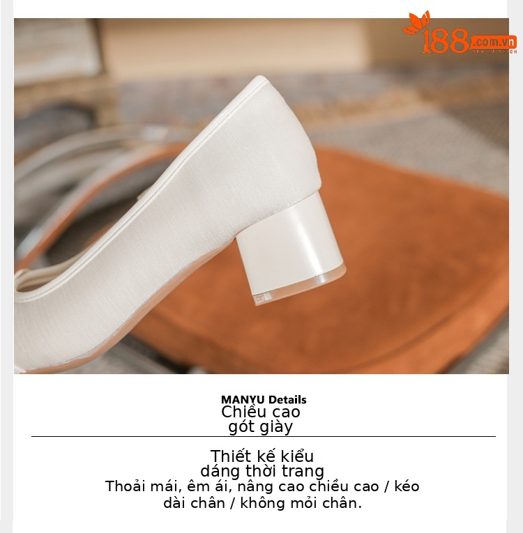 Giày cao gót nữ mũi vuông gót thô phong cách Pháp đế mềm — Rượu vang đỏ chi tiết 5