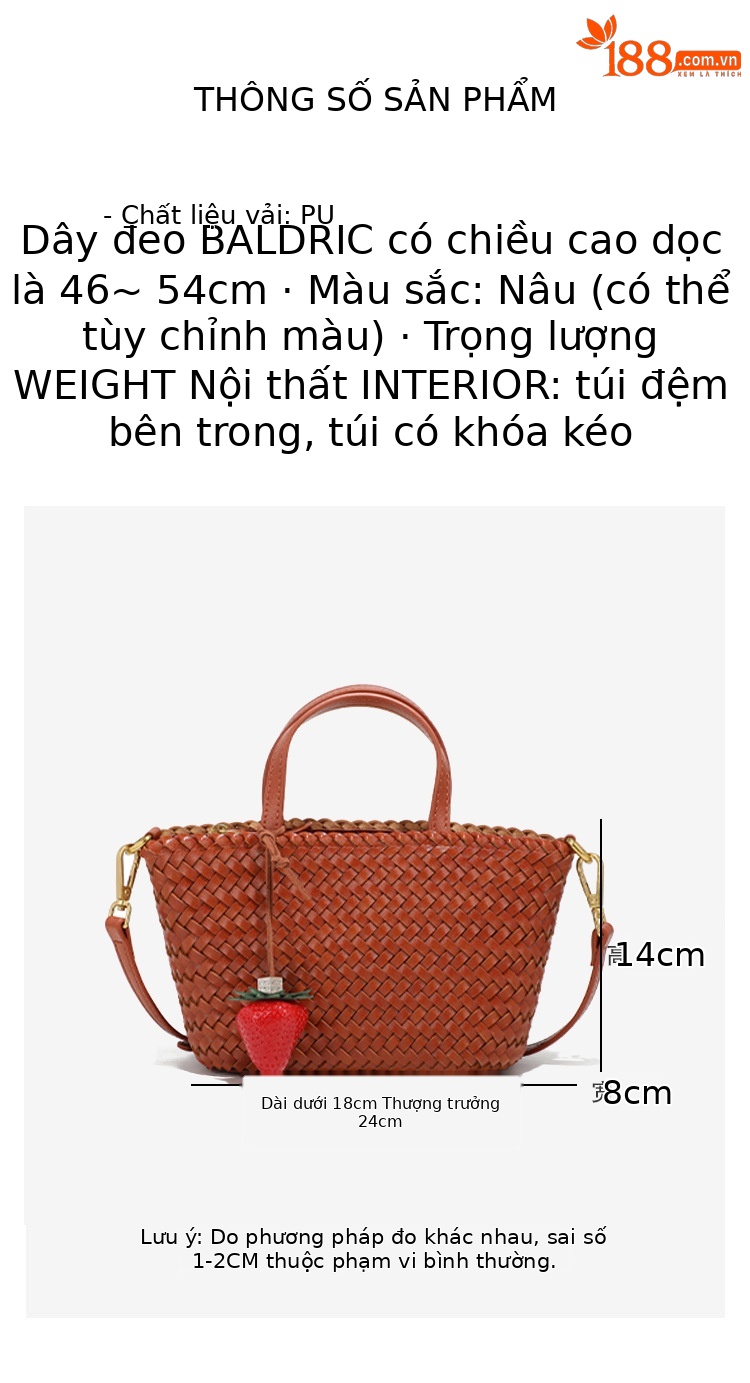 Túi tote vải đan tay cầm ngắn thiết kế thuyền nhỏ phong cách đơn giản, đeo chéo hoặc xách tay chi tiết 11