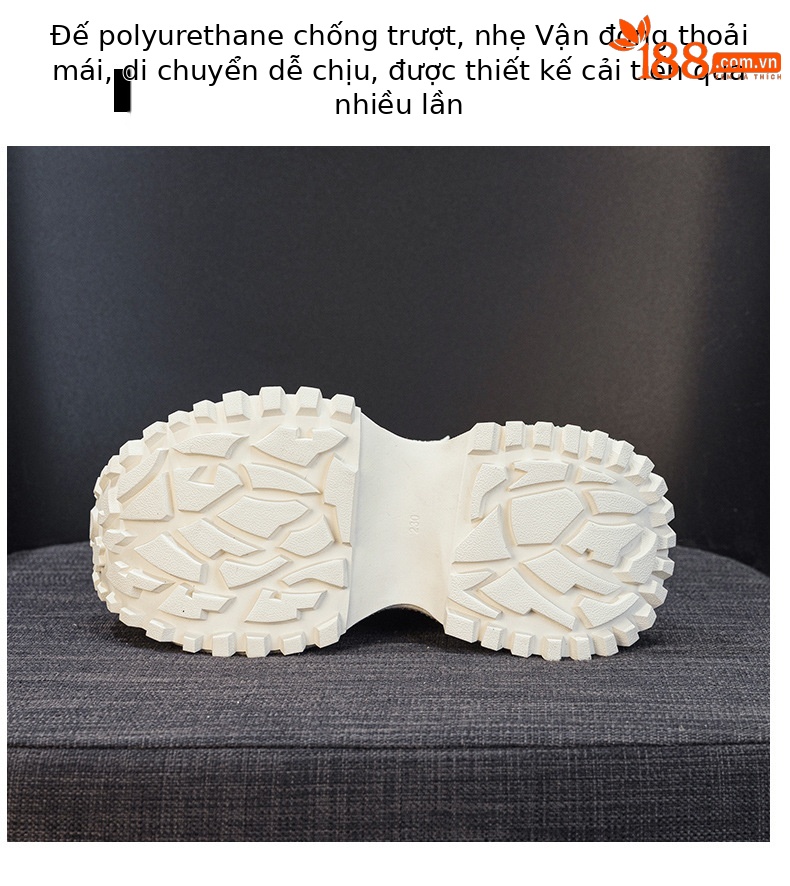 Giày sneaker nữ chunky đế dày phối đá pha lê cao cấp — Xám 5031, Be 5031 chi tiết 9