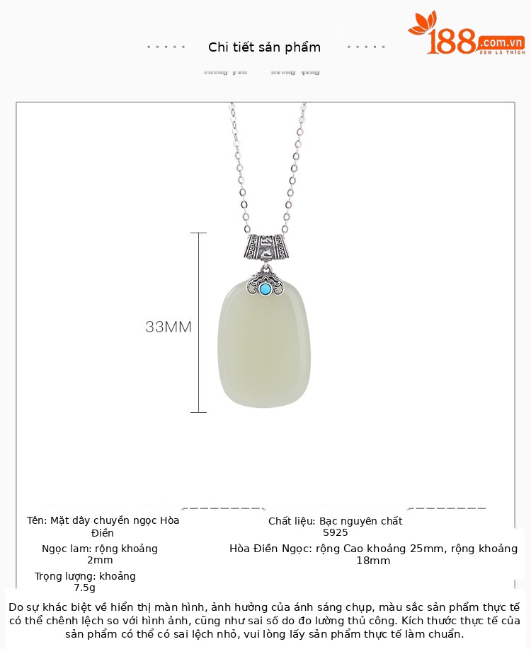 Mặt dây chuyền bạc S925 đá ngọc Hotan tự nhiên khắc Lục Tự Chân Ngôn phong cách vintage — Mặt dây chuyền đơn (không bao gồm chuỗi) chi tiết 3