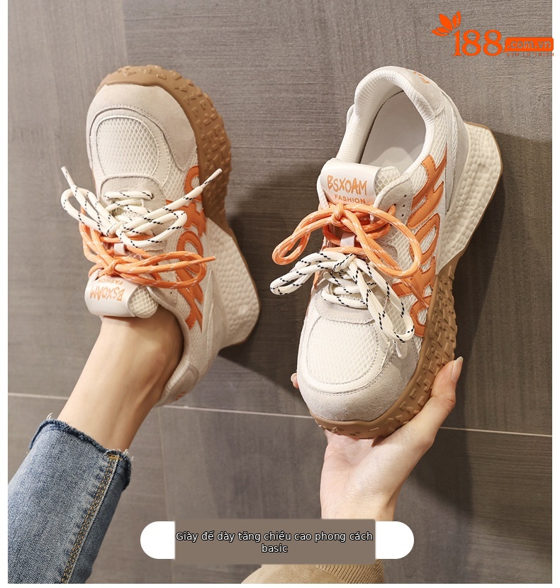Giày sneaker nữ đế dày lưới thoáng khí phong cách cổ điển — màu sắc chi tiết 1
