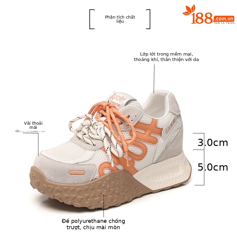 Giày sneaker nữ đế dày lưới thoáng khí phong cách cổ điển — màu sắc chi tiết 2