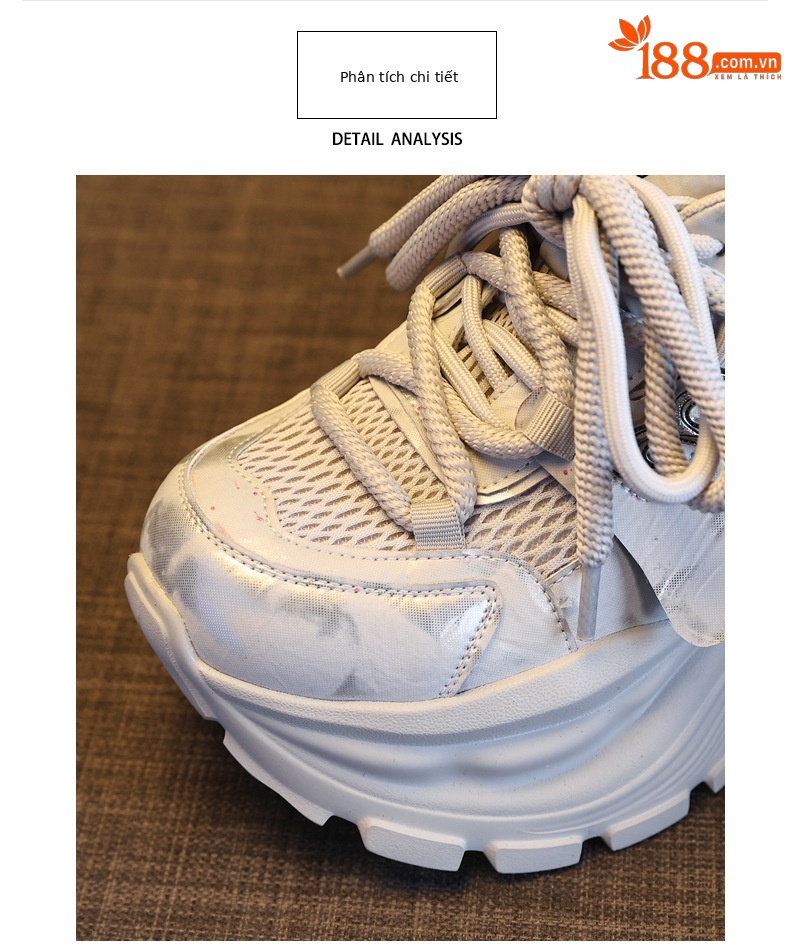 Giày sneaker nữ đế dày chunky lưới thoáng khí tăng chiều cao — màu sắc chi tiết 6