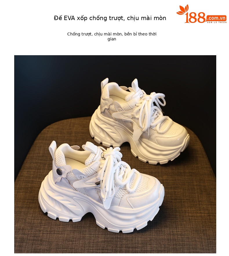 Giày sneaker nữ đế dày chunky lưới thoáng khí tăng chiều cao — màu sắc chi tiết 9