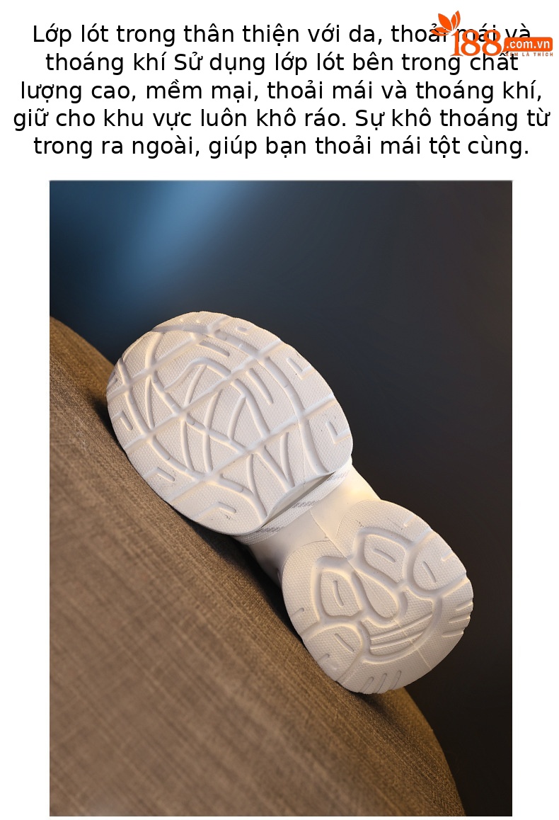 Giày sneaker nữ đế dày chunky lưới thoáng khí tăng chiều cao — màu trắng chi tiết 9