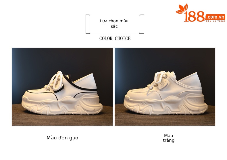 Giày sneaker nữ đế dày tăng chiều cao, form slip-on tiện lợi, đế bánh xốp mềm — màu be chi tiết 2