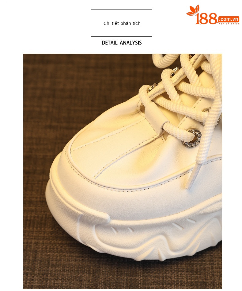 Giày sneaker nữ đế dày tăng chiều cao, form slip-on tiện lợi, đế bánh xốp mềm — màu be chi tiết 7