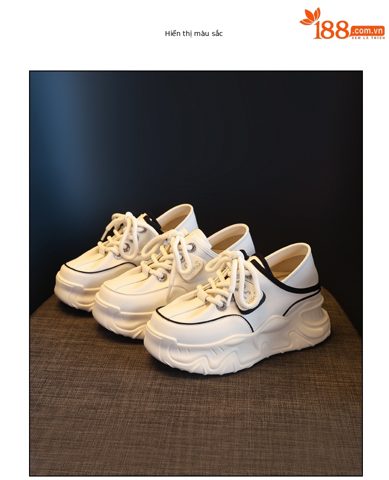 Giày sneaker nữ đế dày tăng chiều cao, form slip-on tiện lợi, đế bánh xốp mềm — màu be chi tiết 18