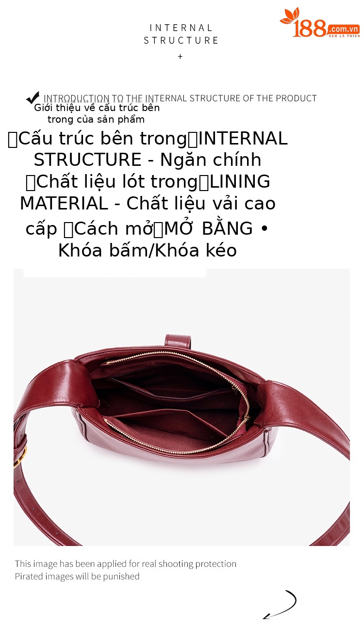 Túi đeo chéo nữ phong cách Thiền Ý mới mùa xuân 2026 màu đỏ sang trọng chi tiết 8
