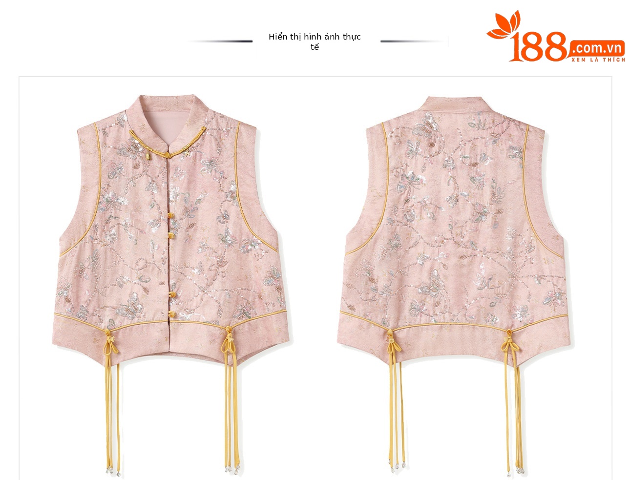 Áo hai dây thêu sequin phối tua rua cổ đứng – set chân váy midi phong cách tân Trung Hoa — nửa váy, Trang chủ chi tiết 17