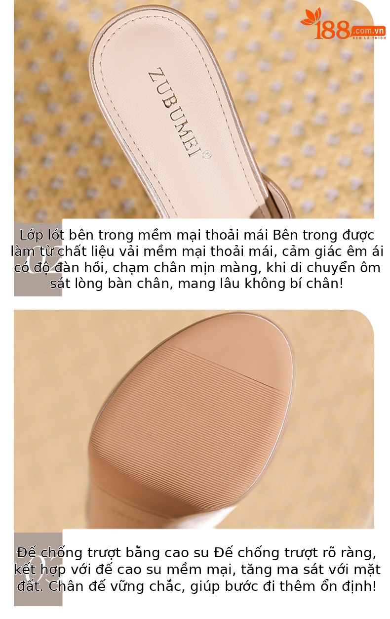 Sandal cao gót nữ hở mũi quai ngang đế platform gót 11 cm phong cách Pháp — Đen - 11cm chi tiết 4