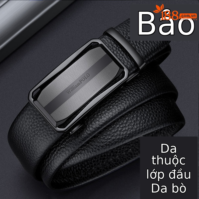 Thắt lưng da bò thật nam cao cấp Hoàng đế Paul – khóa kim sang trọng — 120cm, 130cm, 110cm, 125cm