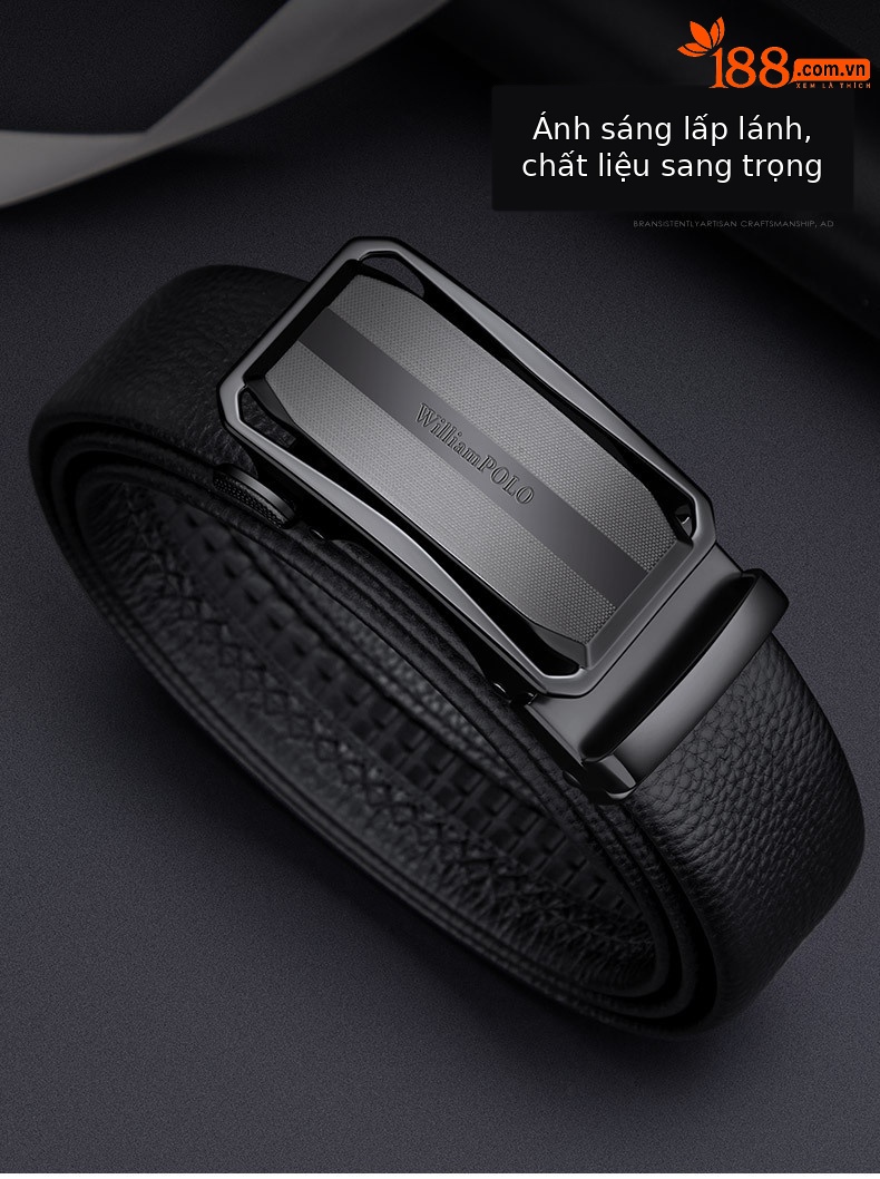 Thắt lưng da bò thật nam cao cấp Hoàng đế Paul – khóa kim sang trọng — 120cm, 130cm, 110cm, 125cm chi tiết 2