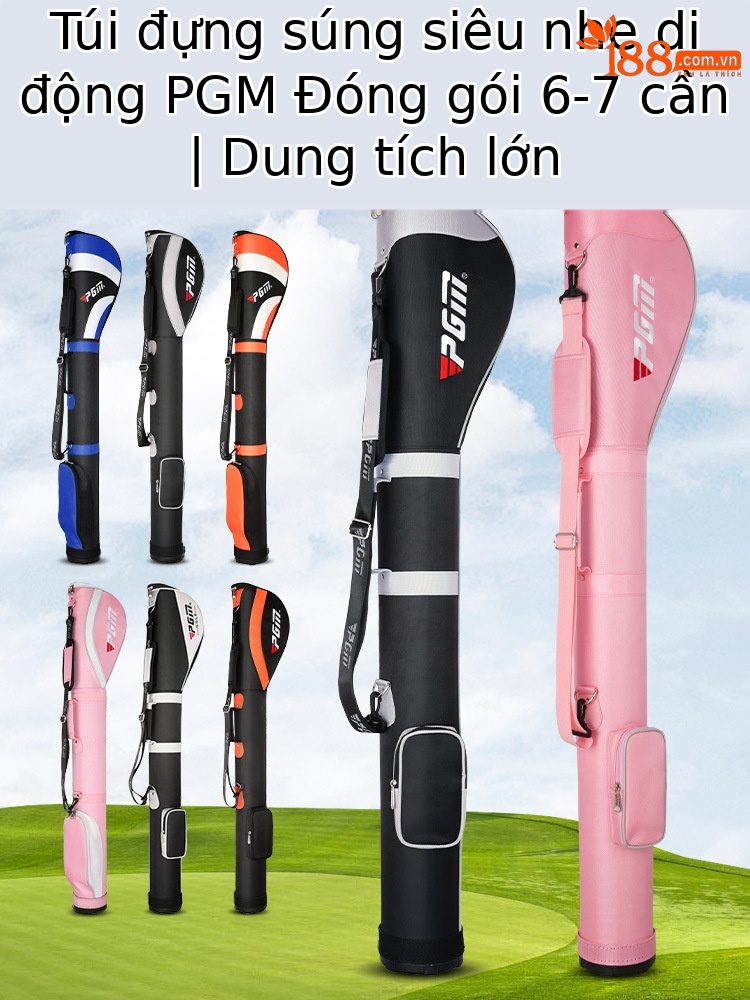 Túi đựng gậy golf PGM dạng đứng nhẹ, chứa 6-7 gậy, có quai đeo thể thao — QIAB001-Bạc đen, QIAB001-Toàn bộ bột, QIAB004-màu đen bạc, QIAB002-Xanh đen trắng