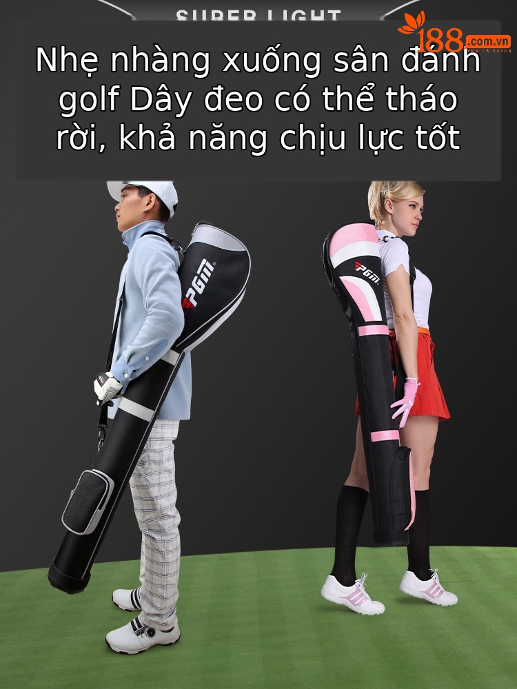Túi đựng gậy golf PGM dạng đứng nhẹ, chứa 6-7 gậy, có quai đeo thể thao — QIAB001-Bạc đen, QIAB001-Toàn bộ bột, QIAB004-màu đen bạc, QIAB002-Xanh đen trắng