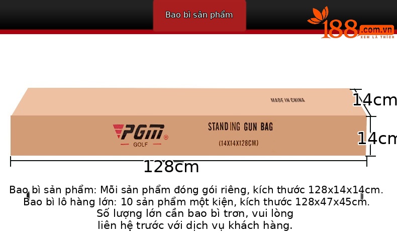 Túi đựng gậy golf PGM dạng đứng nhẹ, chứa 6-7 gậy, có quai đeo thể thao — QIAB001-Bạc đen, QIAB001-Toàn bộ bột, QIAB004-màu đen bạc, QIAB002-Xanh đen trắng chi tiết 2
