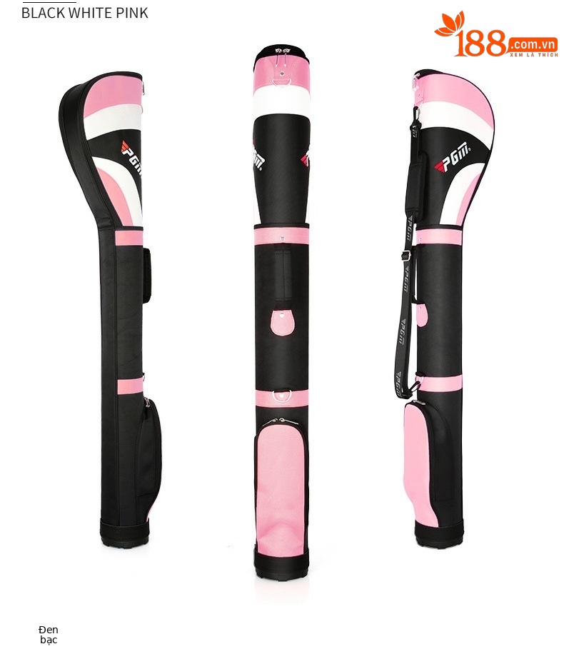 Túi đựng gậy golf PGM dạng đứng nhẹ, chứa 6-7 gậy, có quai đeo thể thao — QIAB001-Bạc đen, QIAB001-Toàn bộ bột, QIAB004-màu đen bạc, QIAB002-Xanh đen trắng chi tiết 13