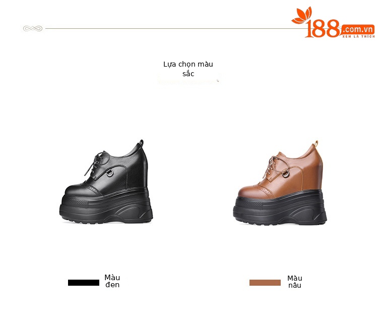 Giày sneaker nữ đế dày tăng chiều cao 16 cm, phong cách thể thao — màu nâu chi tiết 2